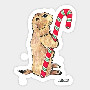 2013 Holiday ATC 1 - Prairie Dog Candy Cane Sticker